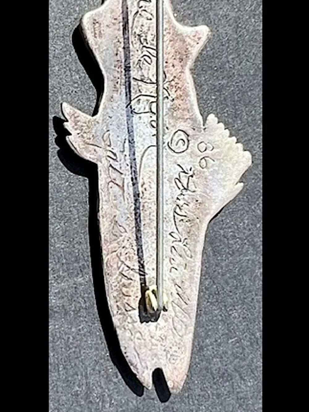 Vintage Sterling Silver FISH French Lyon Pin Brooch UNISEX